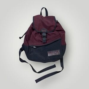 Hedgren Urban Gear Backpack Burgundy Black Drawstring‎ Flap Buckle Daypack Nylon